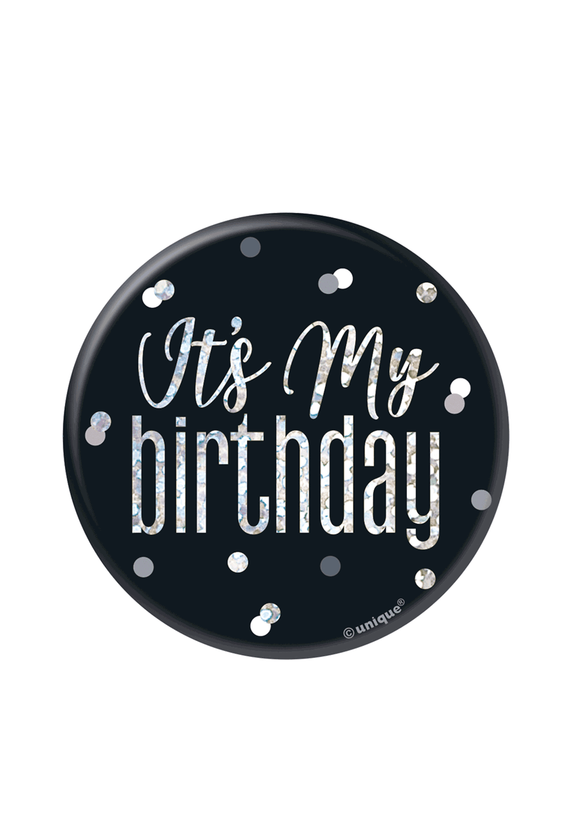 83503-black-bday Black Glitz Birthday Badge
