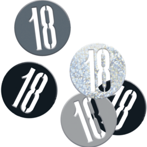 Black Glitz 18th Birthday Foil Confetti