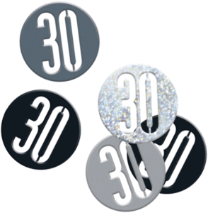 Black Glitz 30th Birthday Foil Confetti