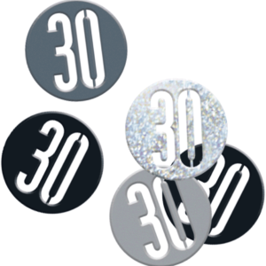 Black Glitz 30th Birthday Foil Confetti