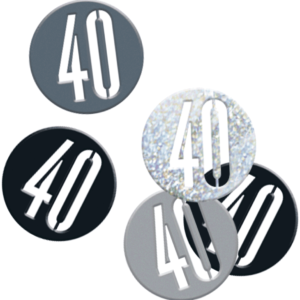 Black Glitz 40th Birthday Foil Confetti