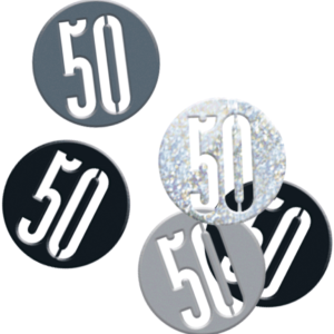 Black Glitz 50th Birthday Foil Confetti