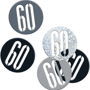 Black Glitz 60th Birthday Foil Confetti