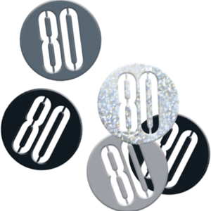 Black Glitz 80th Birthday Foil Confetti