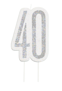Black Glitz 40th Birthday Candle