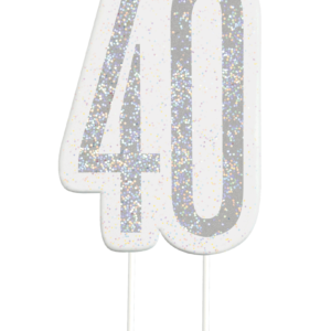 Black Glitz 40th Birthday Candle