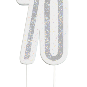 Black Glitz 70th Birthday Candle
