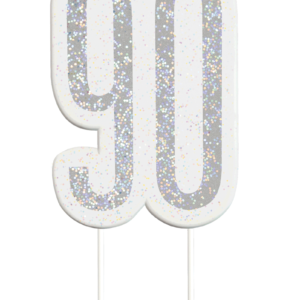 Black Glitz 90th Birthday Candle