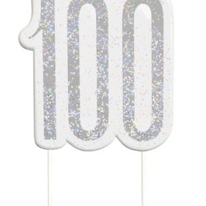 Black Glitz 100th Birthday Candle