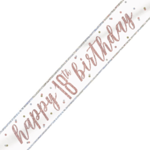 Rose Gold Glitz 18th Birthday Foil Banner