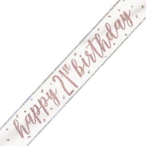 Rose Gold Glitz 21st Birthday Foil Banner