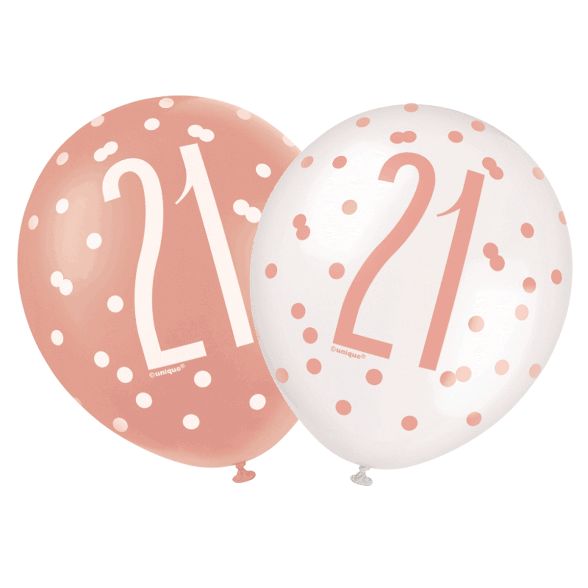 84916-21-latex Rose Gold Glitz 21st Birthday Latex Balloon