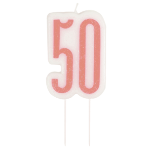 Rose Gold Glitz 50th Birthday Candle