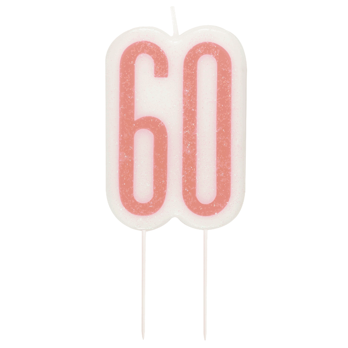 84987-rose-60 Rose Gold Glitz 60th Birthday Candle