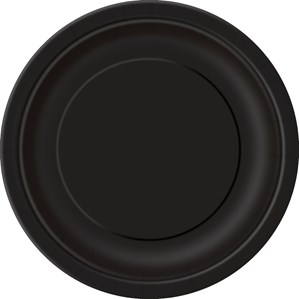 black paper plate