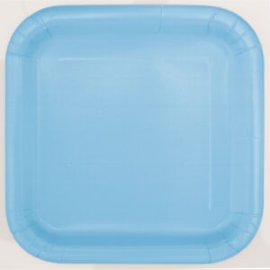 Baby Blue 9" Square Paper Plates 14pk