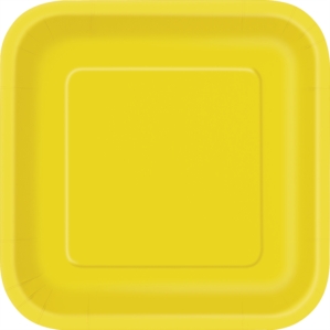 Yellow 9" Square Paper Plates