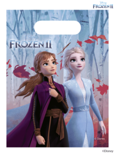frozen 2 party bags featuring anna and elsa on a frozen 2 background