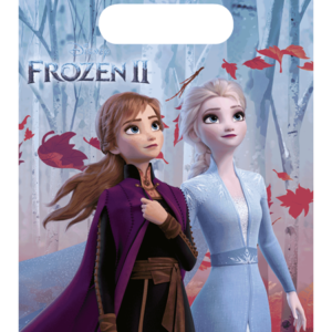 frozen 2 party bags featuring anna and elsa on a frozen 2 background
