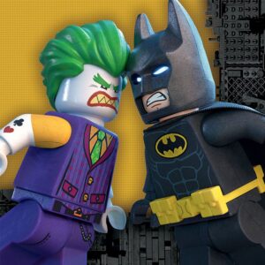 batman napkins printed with Batman and Joker on a yellow background