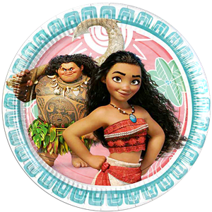 moana paper plates printed with a Moana and Maui design moana paper plates printed with a Moana and Maui design