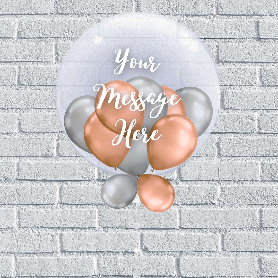 rose gold and silver bubble ROSE GOLD AND SILVER BUBBLE BALLOON