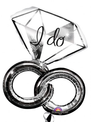 I Do Wedding Rings 30" Supershape Balloon