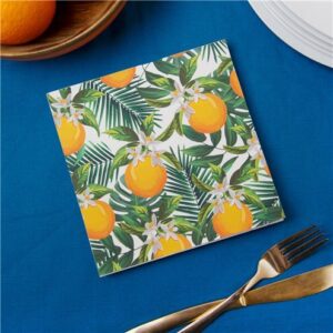 Tropical Fiesta Orange Napkins - 33cm
