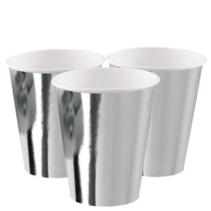 Silver Metallic Paper Cups - 250ml