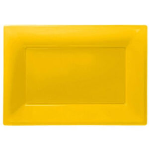 Yellow Plastic Serving Platters - 23cm x 32cm